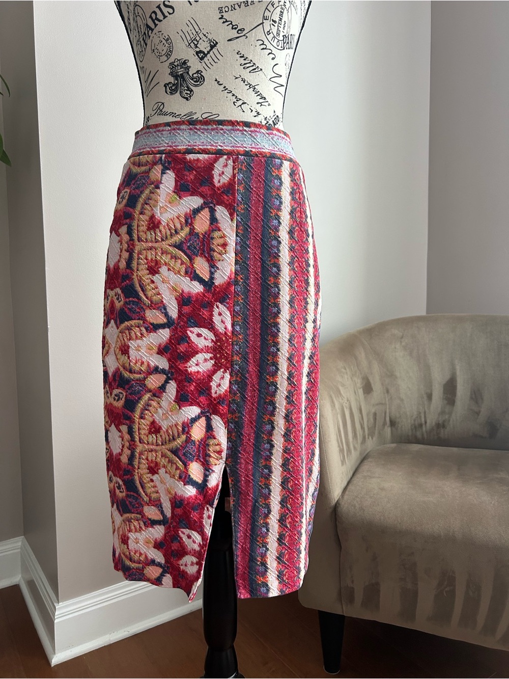 Maeve Anthropologie Floral Print Midi Pencil Skirt Size Small
